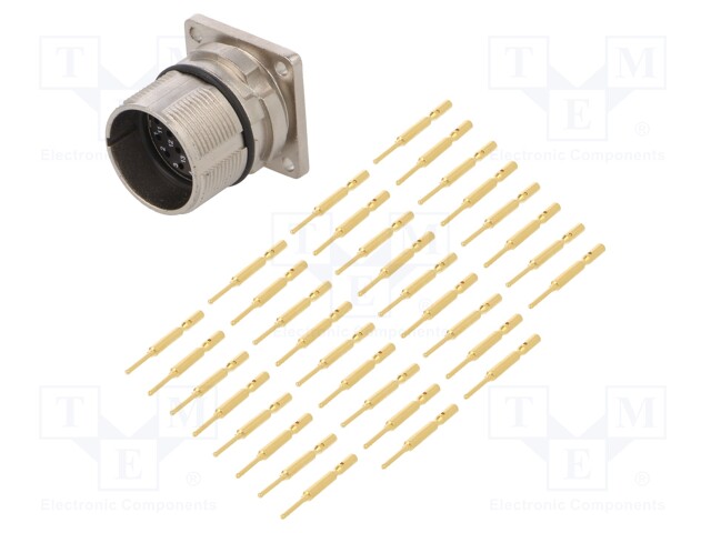 Connector: M23; socket; PIN: 17; male; crimped; straight; 9A; IP67