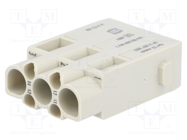 Connector: HAN; module; male; Han Modular CD; PIN: 7(3+4); 830V