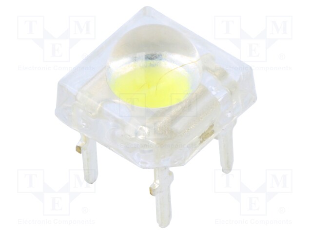 LED Super Flux; oval; 7.62x7.62mm; white cold; 10000÷12000mcd