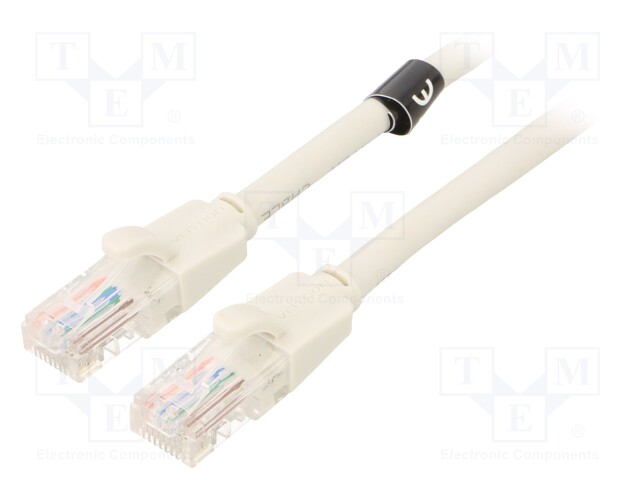 Patch cord; UTP; 6; CCA; PVC; grey; 1m; RJ45 plug,both sides; 26AWG