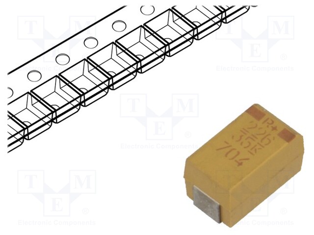 Capacitor: tantalum; low ESR; 22uF; 35VDC; Case: X; 2917; ESR: 300mΩ