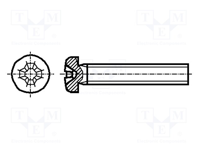 Screw; M4x20; Head: cheese head; Phillips; steel; zinc; PH2