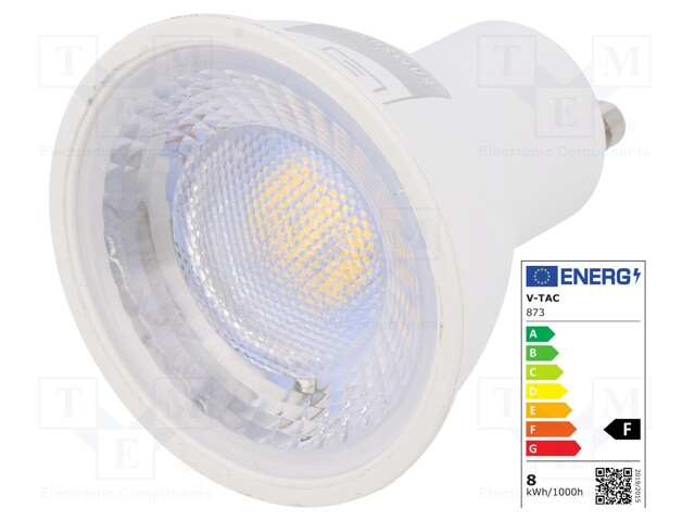 LED lamp; neutral white; GU10; 220/240VAC; 720lm; 8W; 110°; 4000K