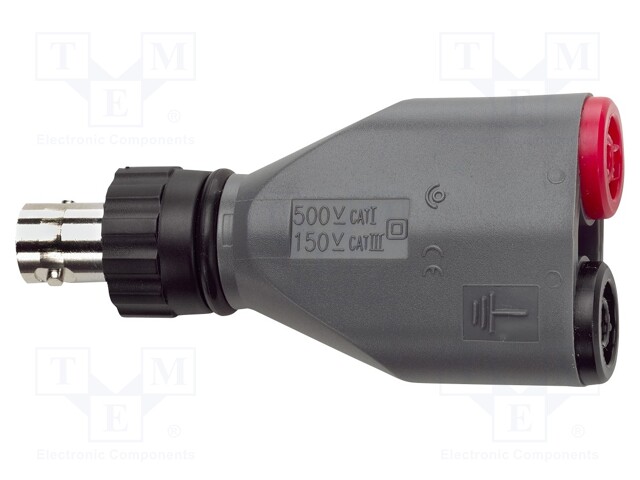 Adapter; banana 4mm socket x2,BNC female; 3A