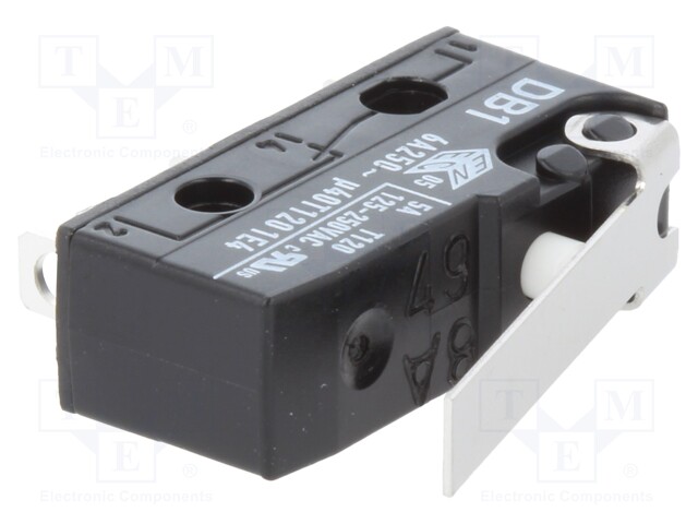 Microswitch SNAP ACTION; with lever; SPDT; 6A/250VAC; 0.1A/80VDC
