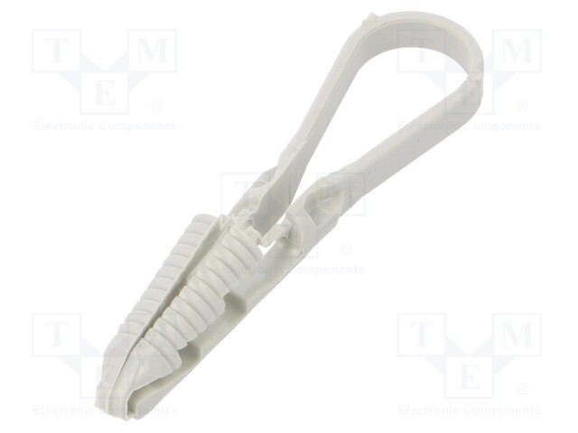 Cable strap clip; ØBundle : 3÷13mm; W: 4mm; polyamide; light grey