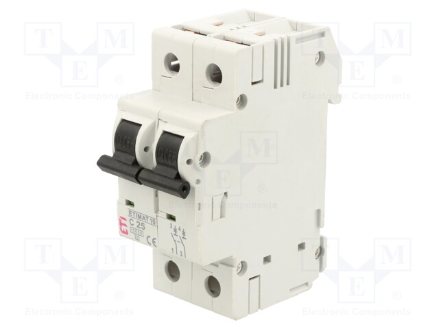 Circuit breaker; 230/400VAC; Inom: 25A; Poles: 2; DIN; Charact: C