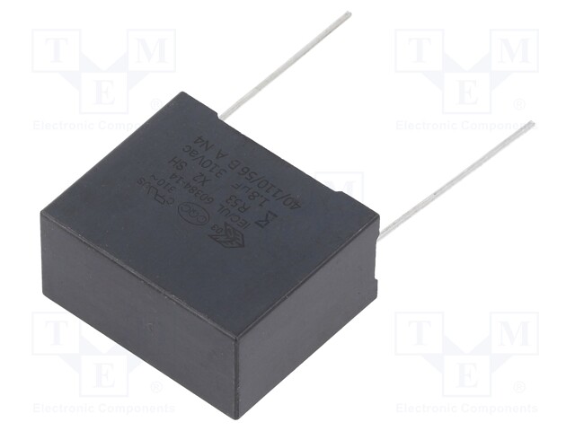 Capacitor: polypropylene; X2; 1.8uF; 22.5mm; ±10%; 26.5x22x13mm