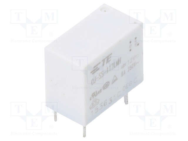 Relay: electromagnetic; SPST-NO; Ucoil: 12VDC; 8A/250VAC; 8A/30VDC