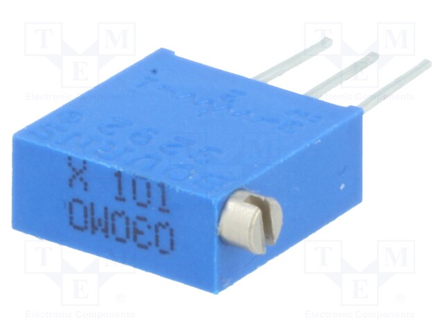 Potentiometer: mounting; vertical,multiturn; 100Ω; 500mW; THT