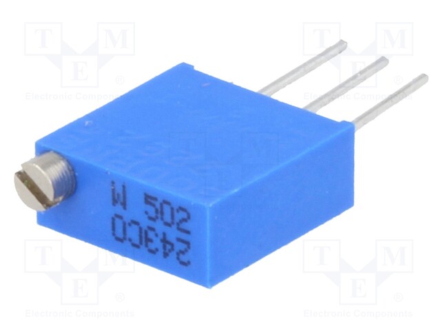 Potentiometer: mounting; vertical,multiturn; 5kΩ; 500mW; THT; ±10%