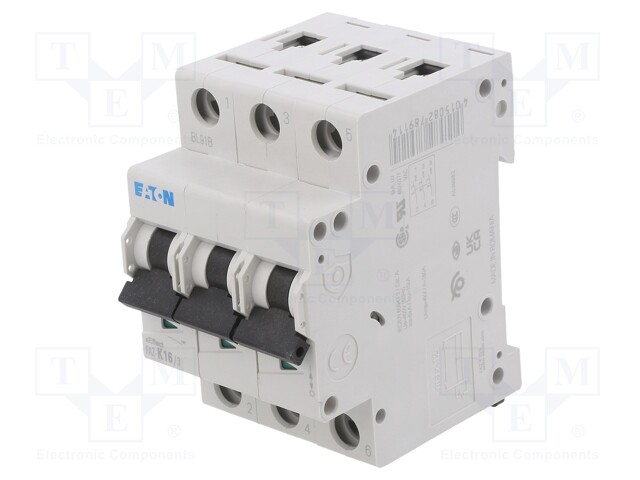 Circuit breaker; 230/400VAC; Inom: 16A; Poles: 3; DIN; Charact: K