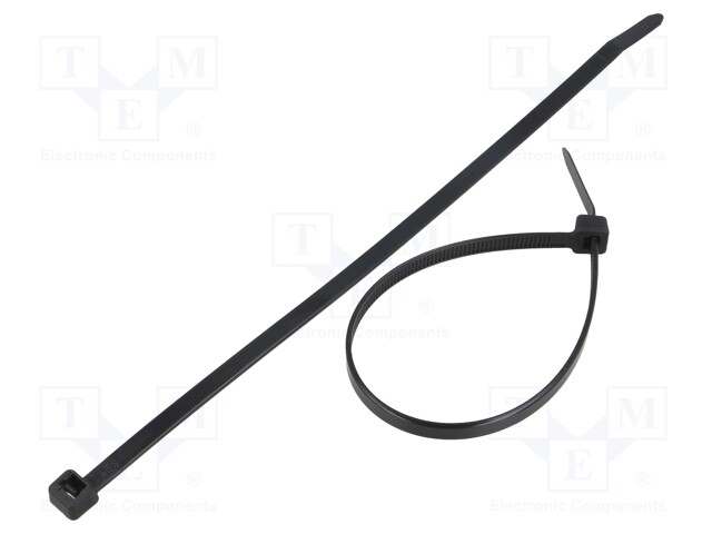 Cable tie; L: 200mm; W: 4.8mm; polyamide; 333N; black; Ømax: 50mm