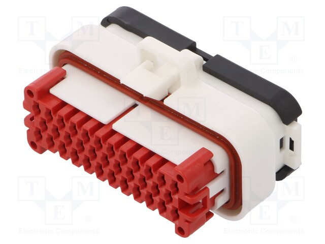 Connector: automotive; AMPSEAL; plug; female; PIN: 35; IP6K9K; white