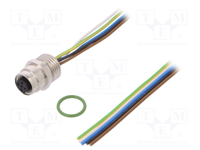 Connection lead; M12; PIN: 5; straight; 0.5m; socket; 60VAC; 4A; IP67