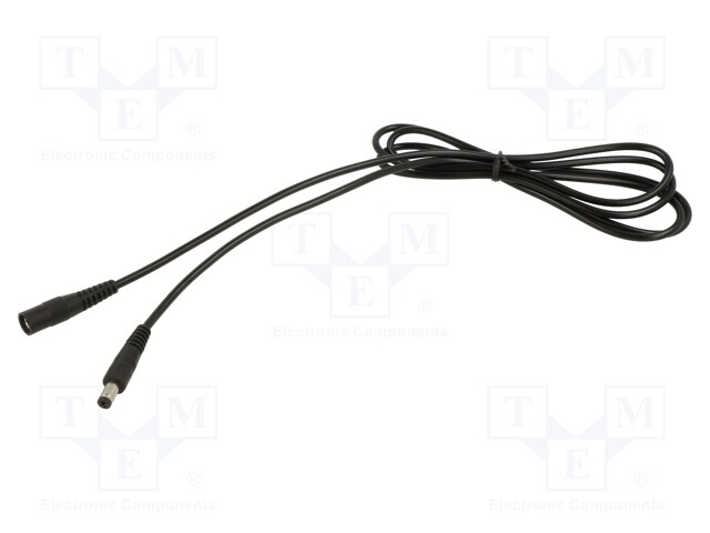 Cable; DC 5,5/2,1 plug,DC 5,5/2,5 plug; straight; 0.5mm2; black