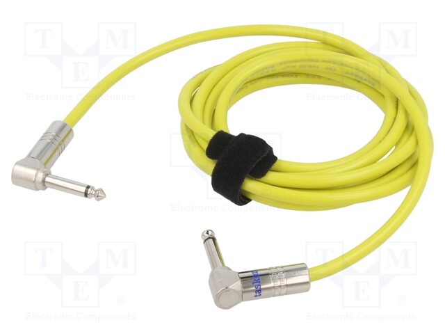 Cable; Jack 6,3mm 2pin plug,Jack 6.3mm 2pin angled plug; 9m