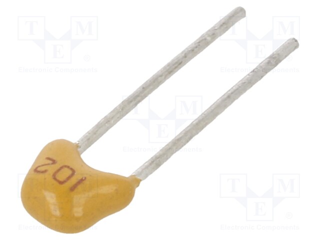 Capacitor: ceramic; 1nF; 50V; X7R; ±10%; THT; 2.54mm