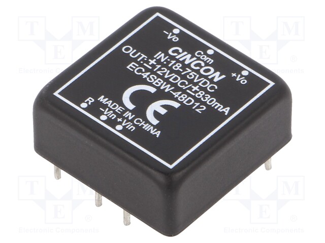 Converter: DC/DC; 20W; Uin: 18÷75V; Uout: 12VDC; Uout2: -12VDC; 18g