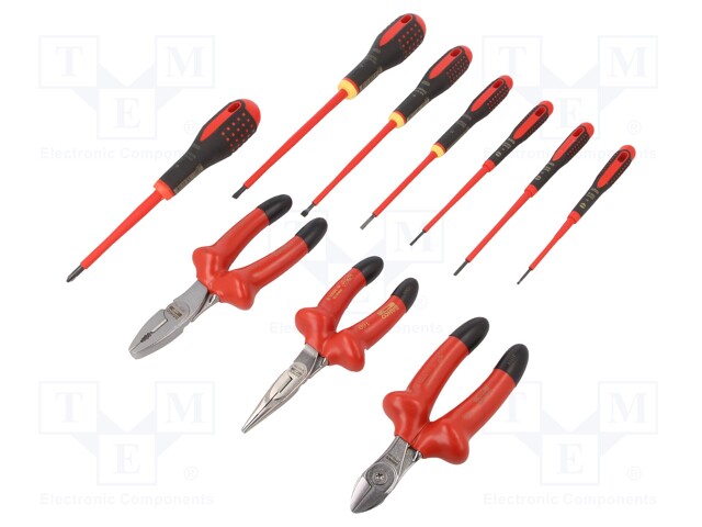 Pliers, insulation screwdrivers; Pcs: 10