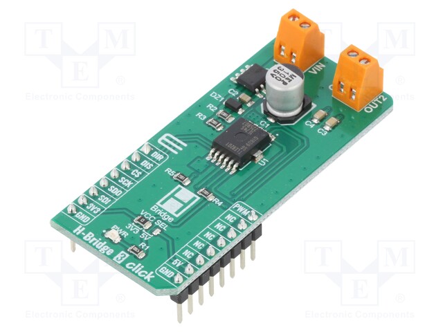 Click board; motor driver,H bridge; GPIO,SPI; TLE9201SG