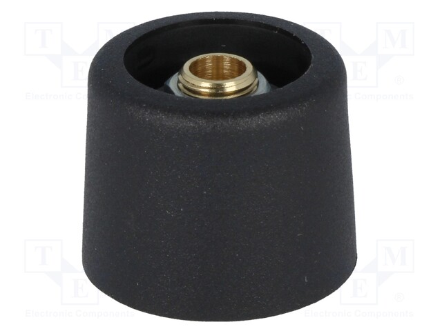 Knob; without pointer; polyamide; Shaft d: 6.35mm; Ø20x16mm; black