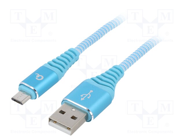 Cable; USB 2.0; USB A plug,USB B micro plug; gold-plated; 1m