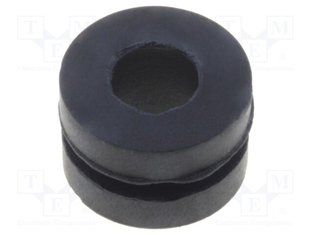 Grommet; Ømount.hole: 6mm; Øhole: 3.5mm; rubber; black