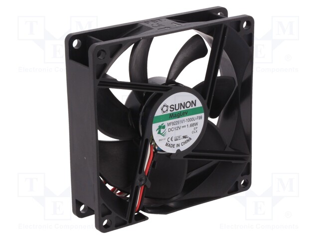 Fan: DC; axial; 12VDC; 92x92x25mm; 87.04m3/h; 34dBA; Vapo; 3000rpm