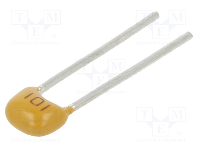 Capacitor: ceramic; 100pF; 50V; C0G; ±5%; THT; 2.54mm