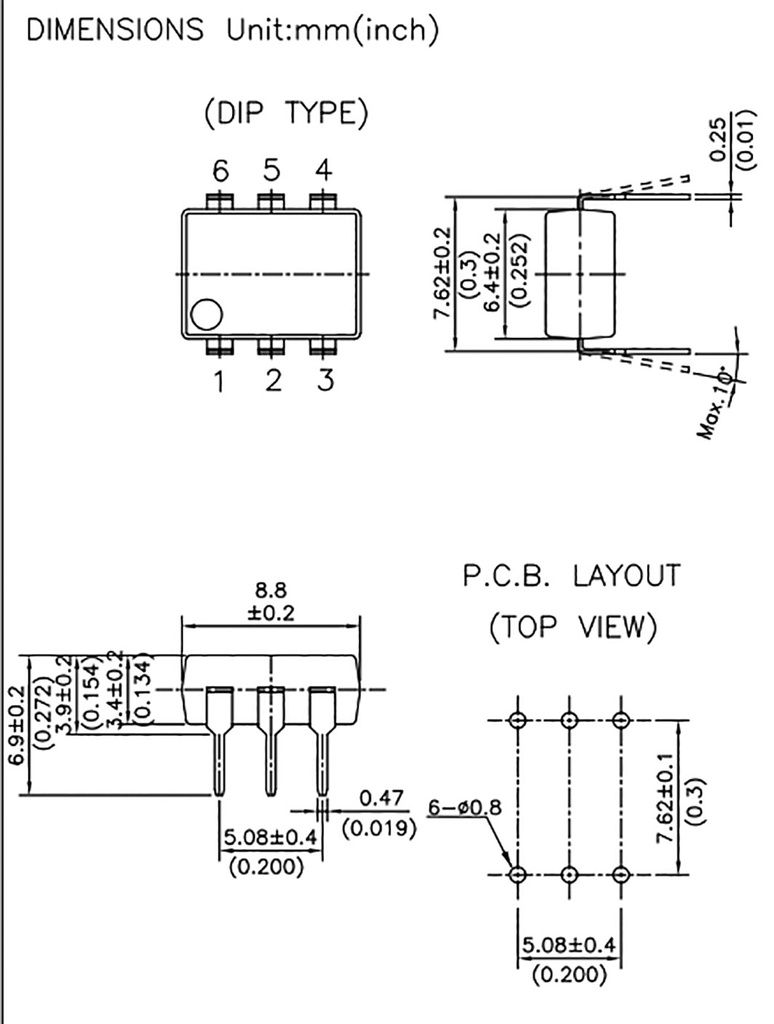 Relay: solid state; Icntrl max: 50mA; 30mA; max.1.5kVAC; 300Ω; DIP6