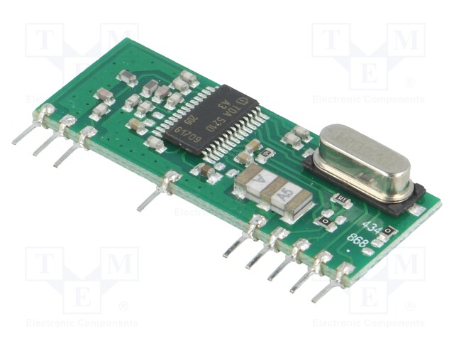 Module: RF; AM receiver; ASK,OOK; 433.92MHz; -107dBm; 4.5÷5.5VDC