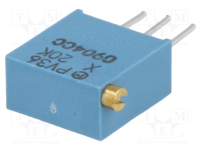 Potentiometer: mounting; vertical; 20kΩ; 500mW; THT; ±10%; linear