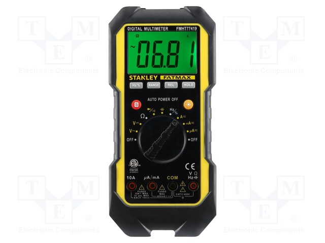 Digital multimeter; LCD; 3,75 digit (3999); 2-3x/s; Illumin: yes