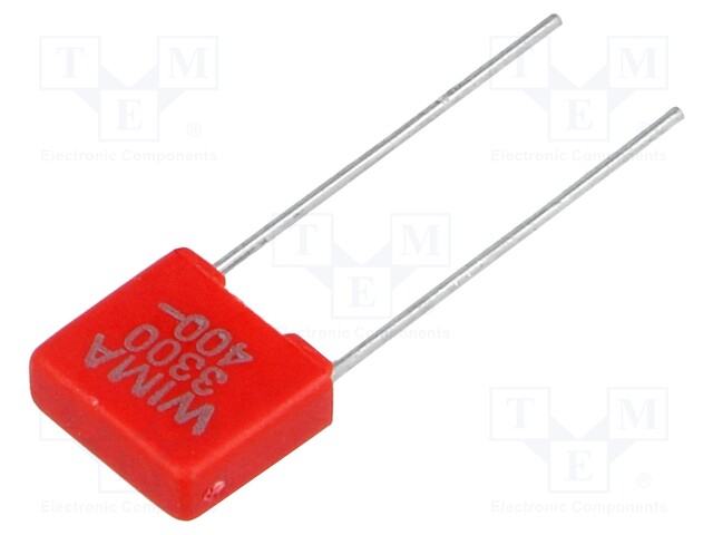 Capacitor: polyester; 3.3nF; 200VAC; 400VDC; Pitch: 5mm; ±5%