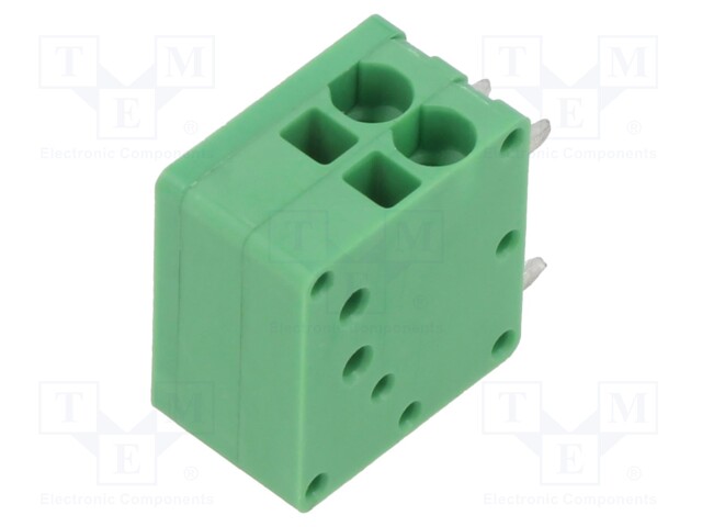 PCB terminal block; Contacts ph: 3.5mm; ways: 2; angled 90°; green