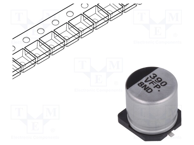 Capacitor: electrolytic; low impedance; 390uF; 35VDC; Case: G; FP