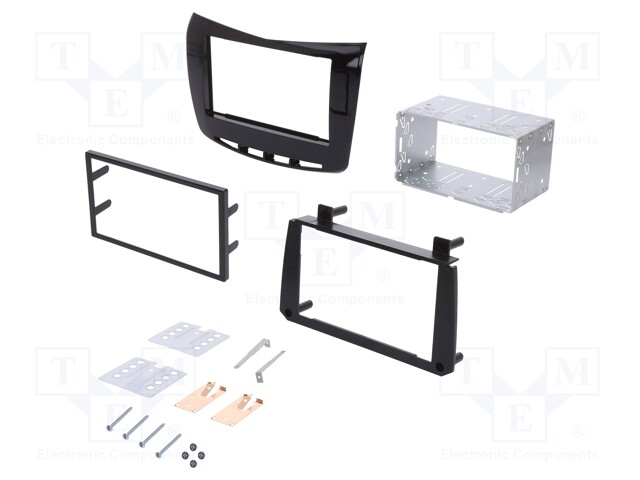 Radio mounting frame; Lancia; 2 DIN; black gloss