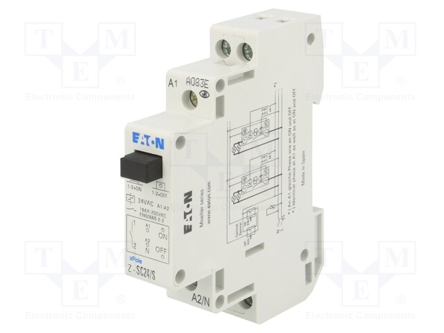 Relay: installation; bistable; NO; Ucoil: 24VAC; 17.5x90x60mm; 16A