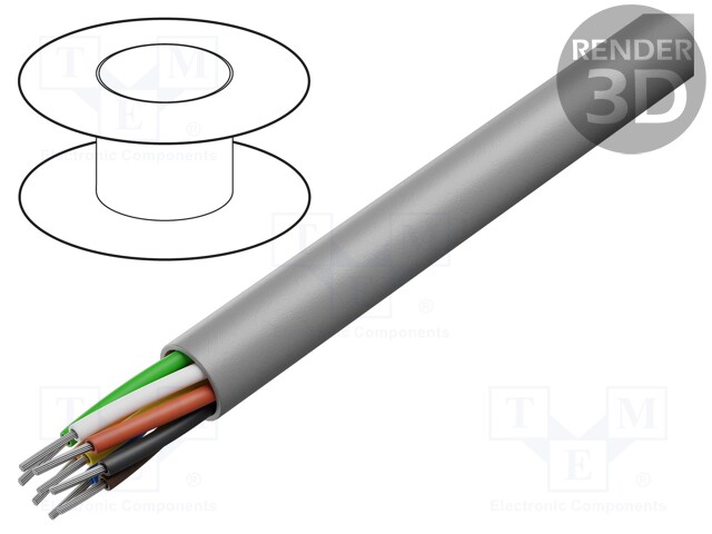 Wire; EcoFlex®; 8x22AWG; unshielded; 600V; 30.5m; Cu; stranded