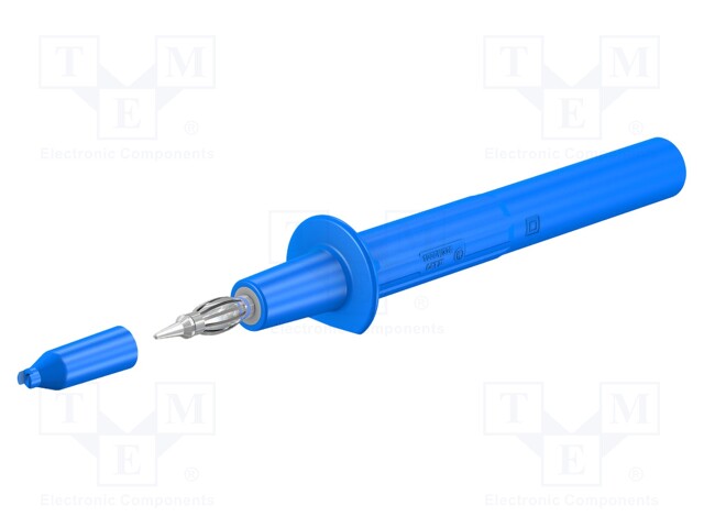 Probe tip; 32A; blue; nickel plated; Overall len: 115mm; Ø: 4mm