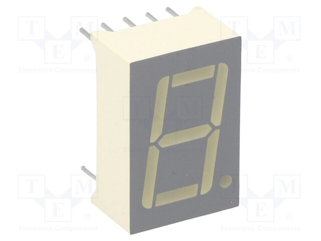 Display: LED; 7-segment; 14.22mm; 0.56"; No.char: 1; green; anode