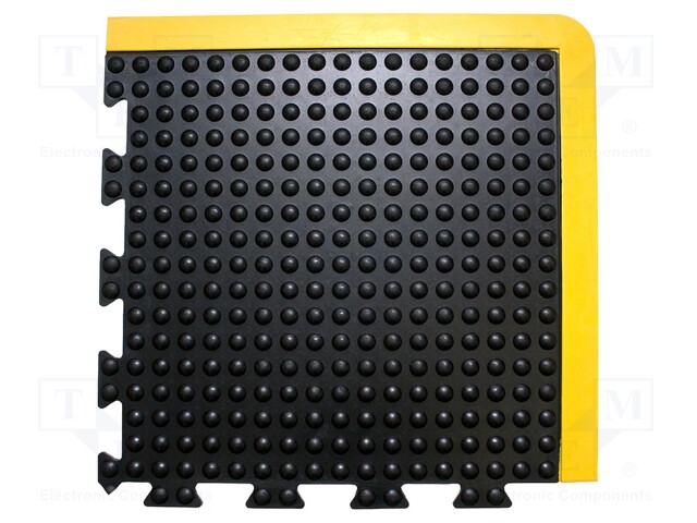 Anti fatigue mat; Width: 0.5m; L: 0.5m; Mat: rubber; Colour: black