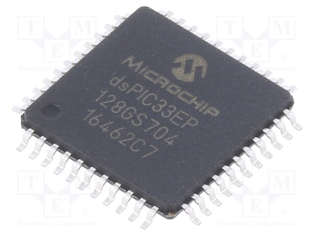 DsPIC microcontroller; SRAM: 8kB; Memory: 128kB; TQFP44; 0.8mm