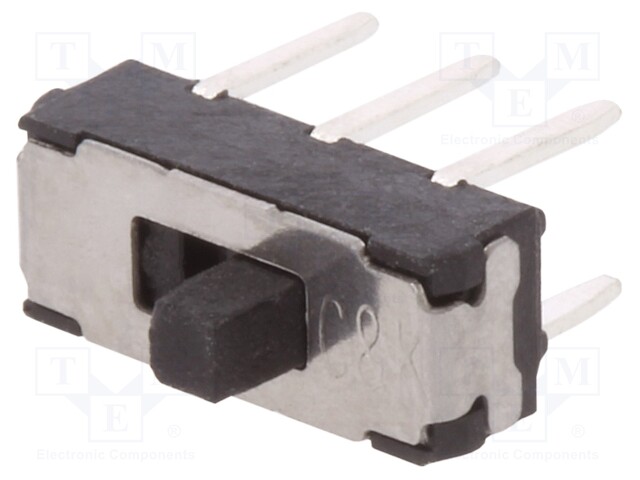 Switch: slide; Pos: 2; DPDT; 0.3A/6VDC; ON-ON; Mounting: THT