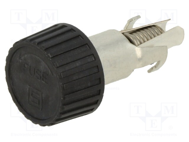 Fuse holder; cylindrical fuses; 10A; -40÷85°C; Colour: black; IP40