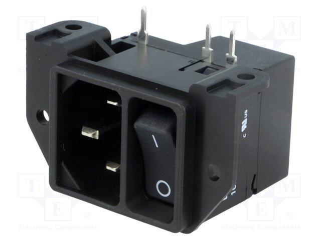 Connector: AC supply; socket; male; 11A; IEC 60320; THT; 70°C