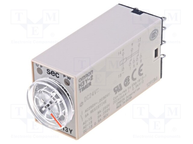 Timer; 1÷30s; DPDT; 250VAC/5A; 24VDC; socket; -10÷50°C; PIN: 8