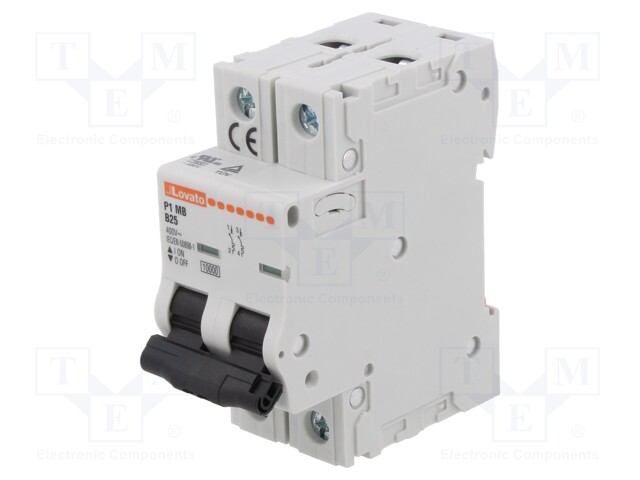 Circuit breaker; 230/400VAC; Inom: 25A; Poles: 2; DIN; Charact: B