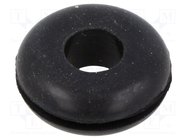 Grommet; Ømount.hole: 14.27mm; Øhole: 7.92mm; rubber; black